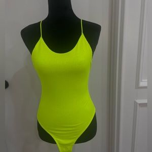 Neon Yellow Body suit